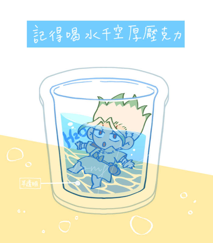 記得喝水千空厚壓克力(飯友)