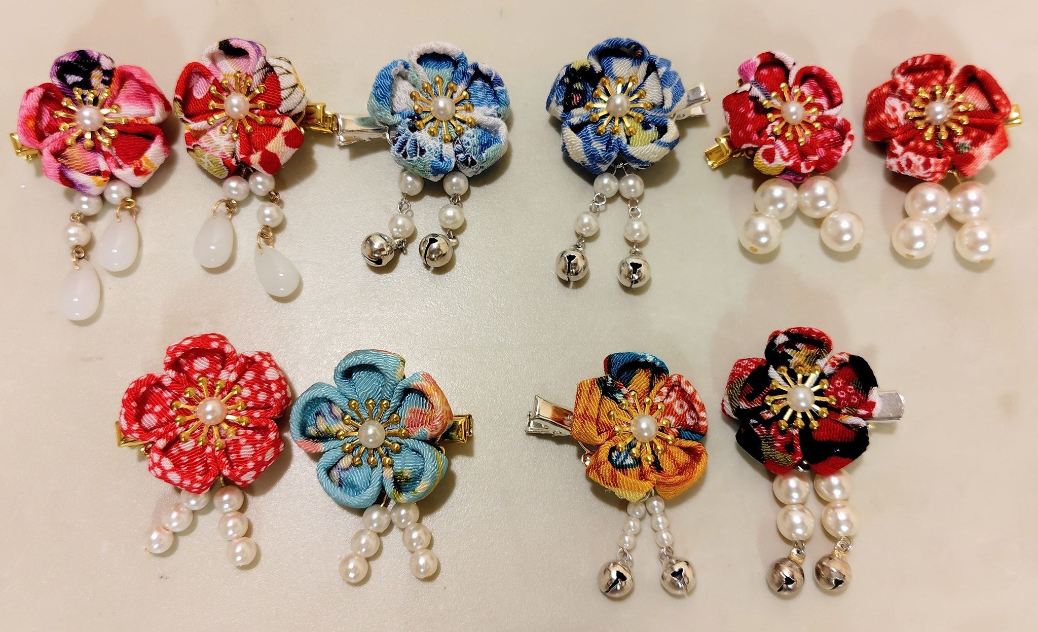 棉娃配件-DIY花開朵朵日式和風慶典髮飾品對夾組&amp;手作花朵鴨嘴式小髮夾
