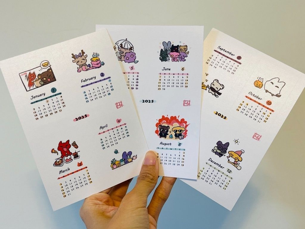 患上不出道就會死的病/ 小動物2025月曆貼紙