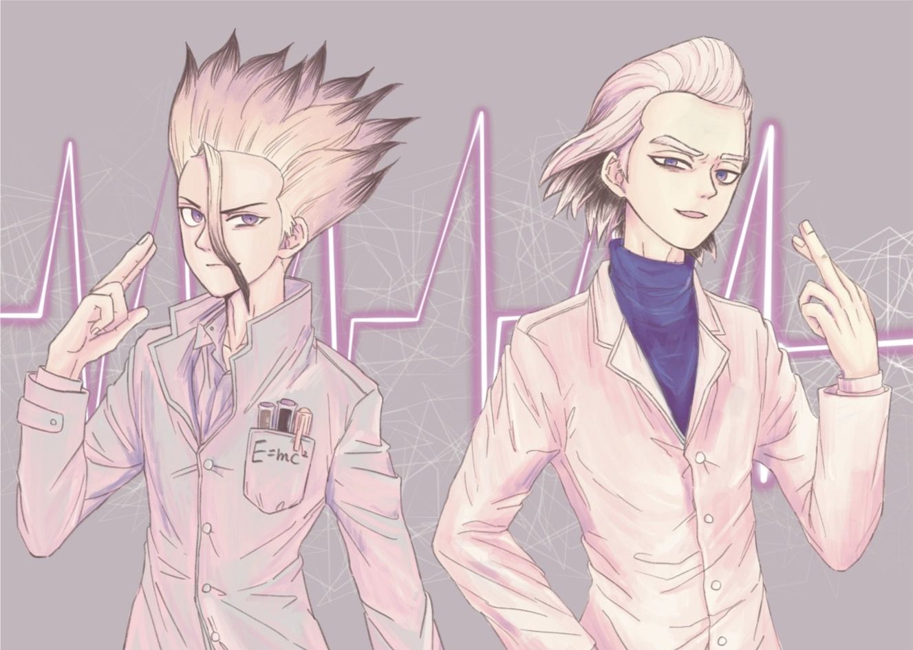 Dr.STONE新石紀 石神千空&amp;Dr.Xeno師徒明信片組