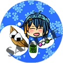 刀劍亂舞-三日月爺爺及下午茶(3.2cm別針 ＋ 磁鐵 二合一胸章)