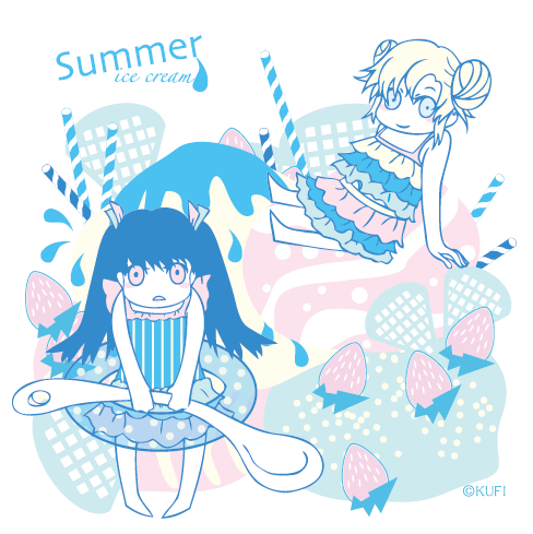 IB 夏天就是要吃冰淇淋 杯墊
