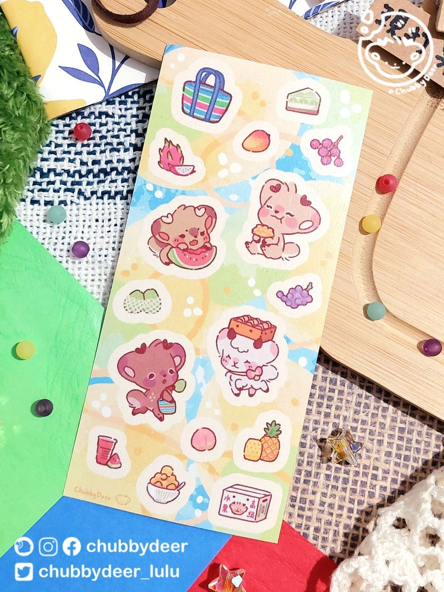 【胖鹿鹿】12月份和紙貼紙~6月🥭水果王國