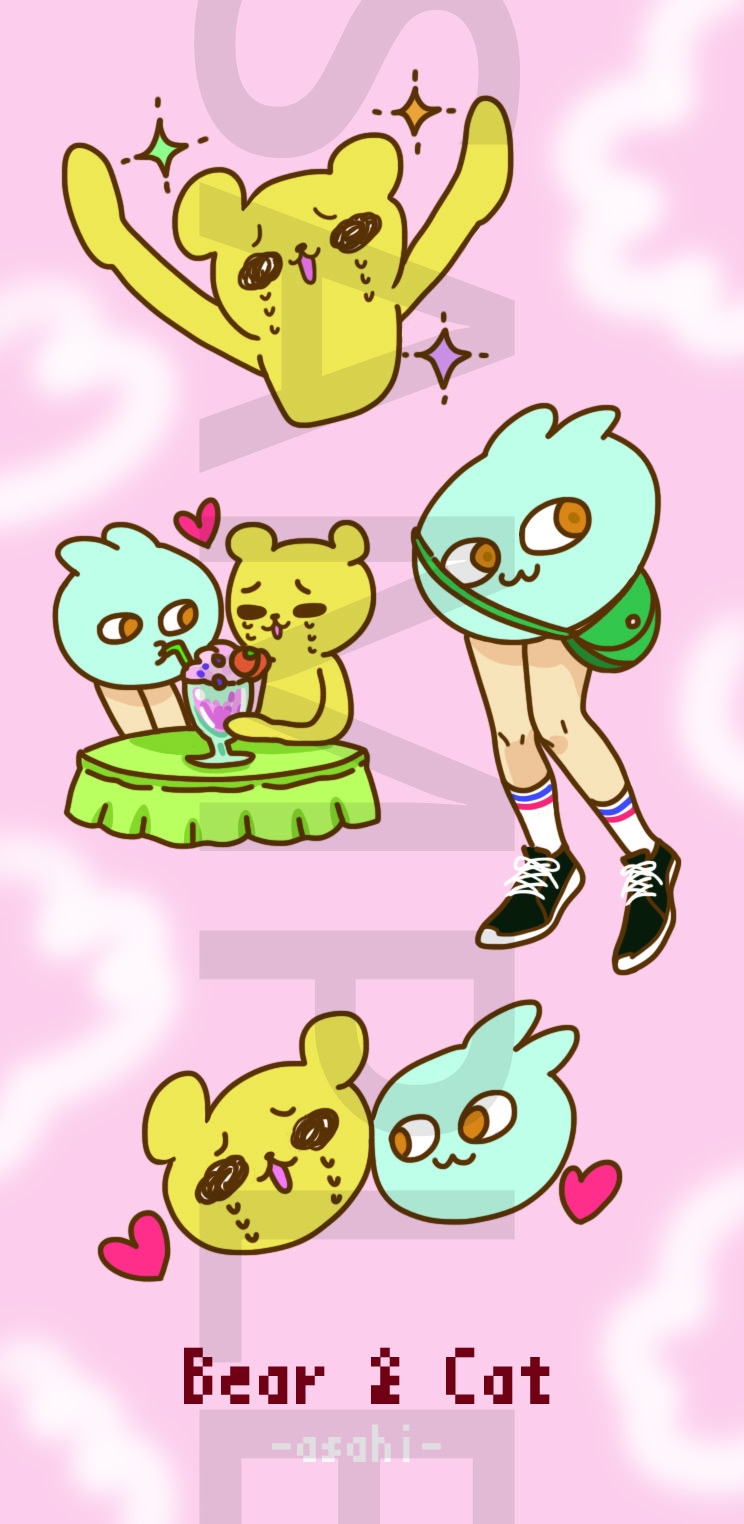 〈熊與貓〉放閃閃貼紙