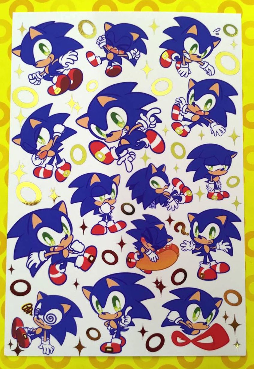 sonic二創-明信片:All sonic