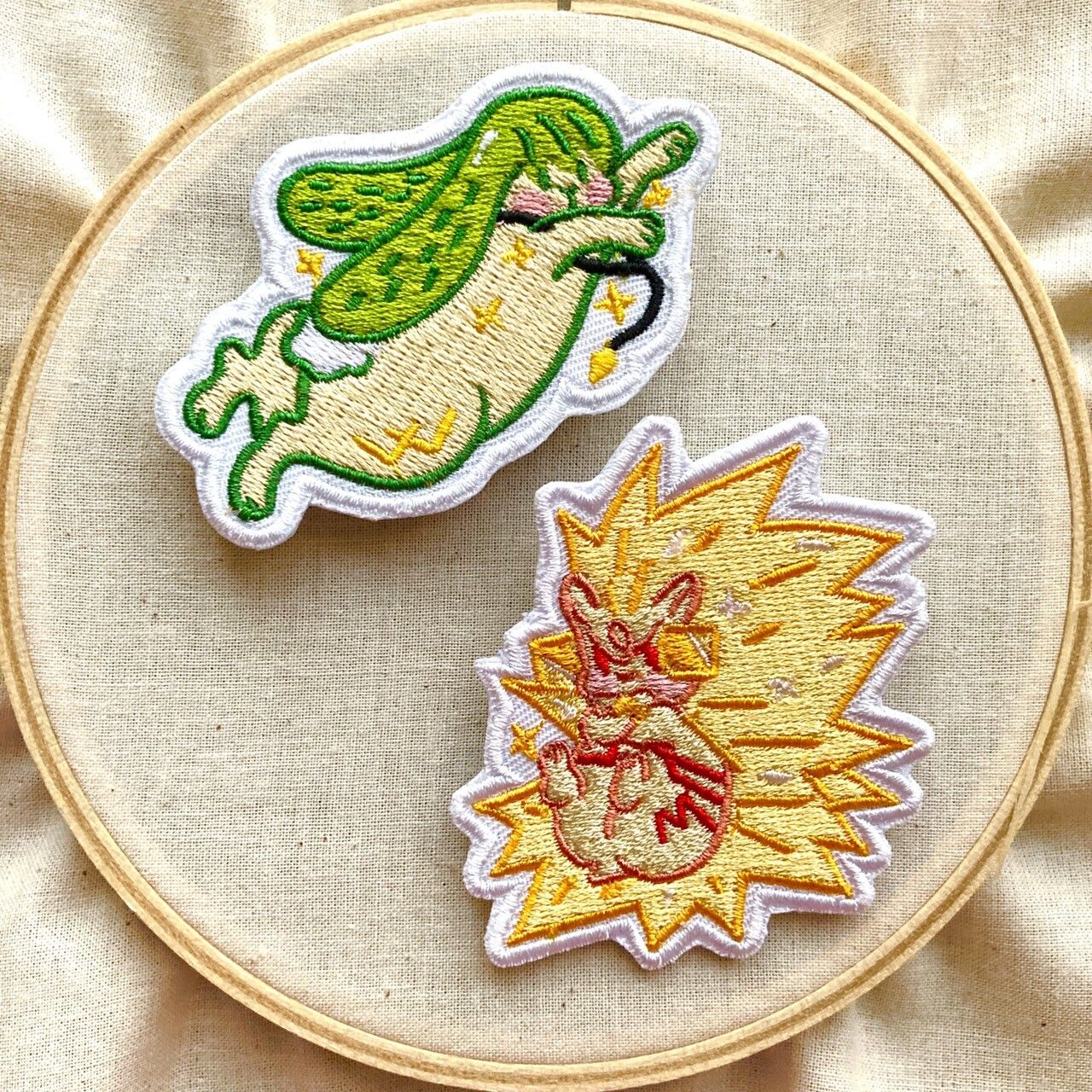 刺蝟閃閃&amp;小恩兔刺繡徽章