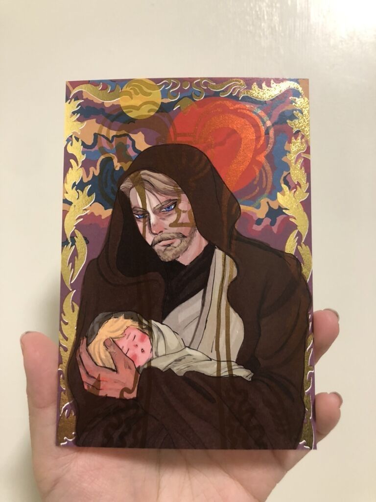 歐比旺燙金明信片