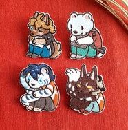 狼&熊&狐&虎刺繡徽章