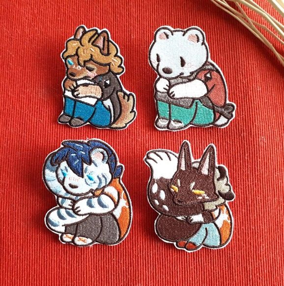 狼&amp;熊&amp;狐&amp;虎刺繡徽章
