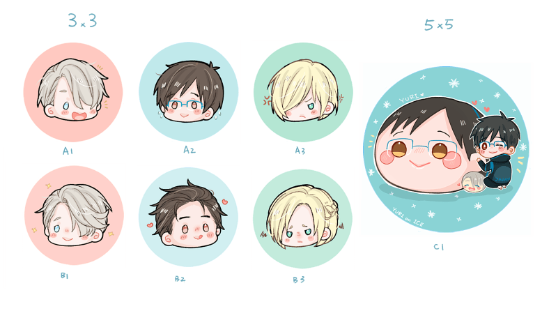 Yuri on ICE 小徽章 ／04/08新增款式