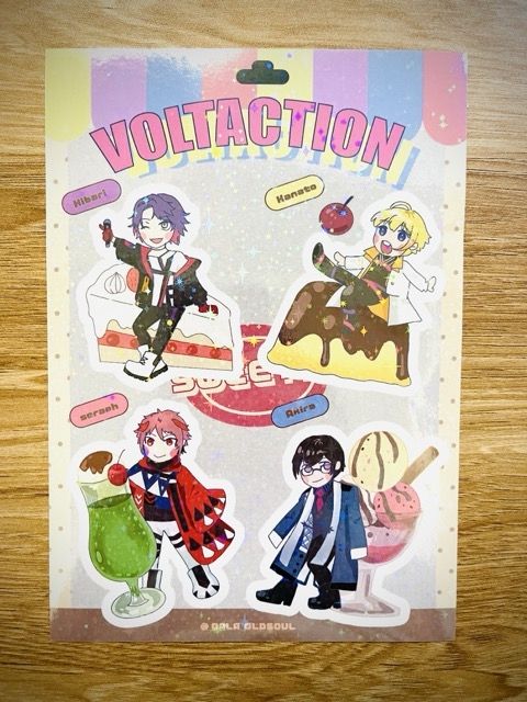 【VTuber】VTuber 彩虹社 _Voltaction甜點男子圖鑑貼紙（奏斗/雲雀/四季/Seraph）