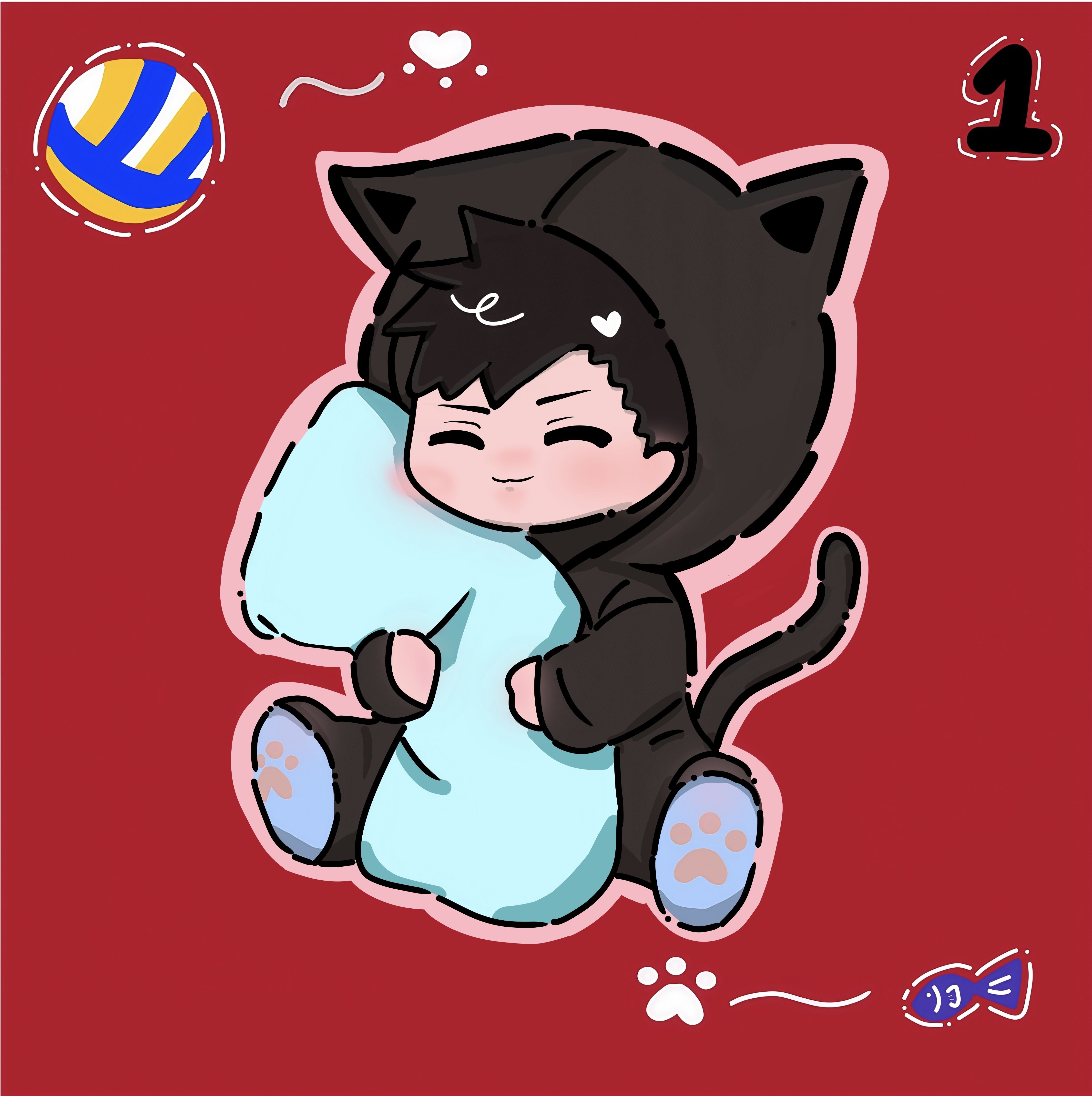 【排球少年】黑尾鐵朗 寶寶 星星膜半斷貼紙