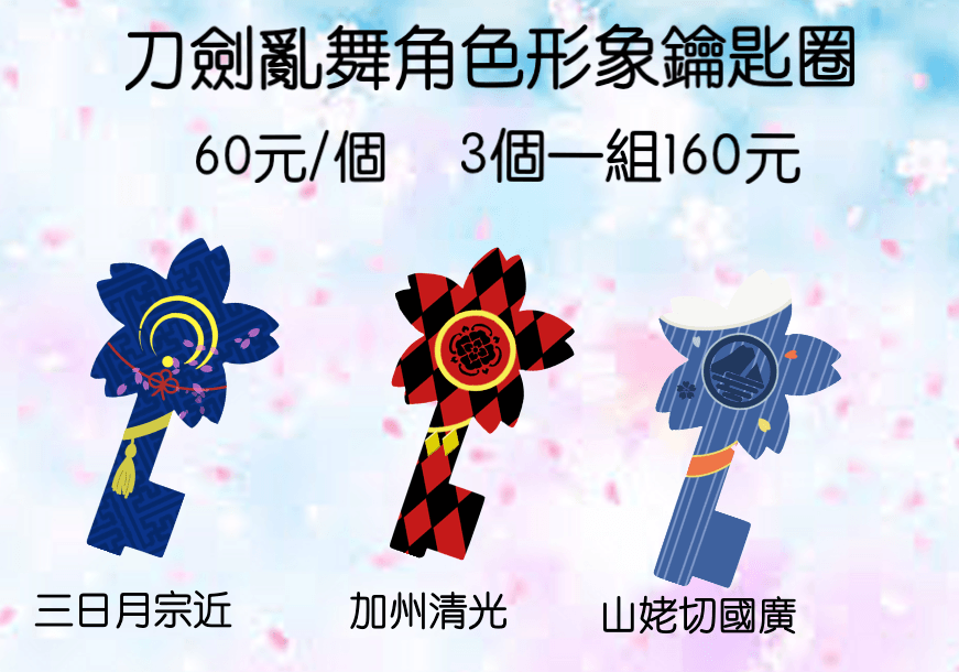 刀劍亂舞角色形象鑰匙圈