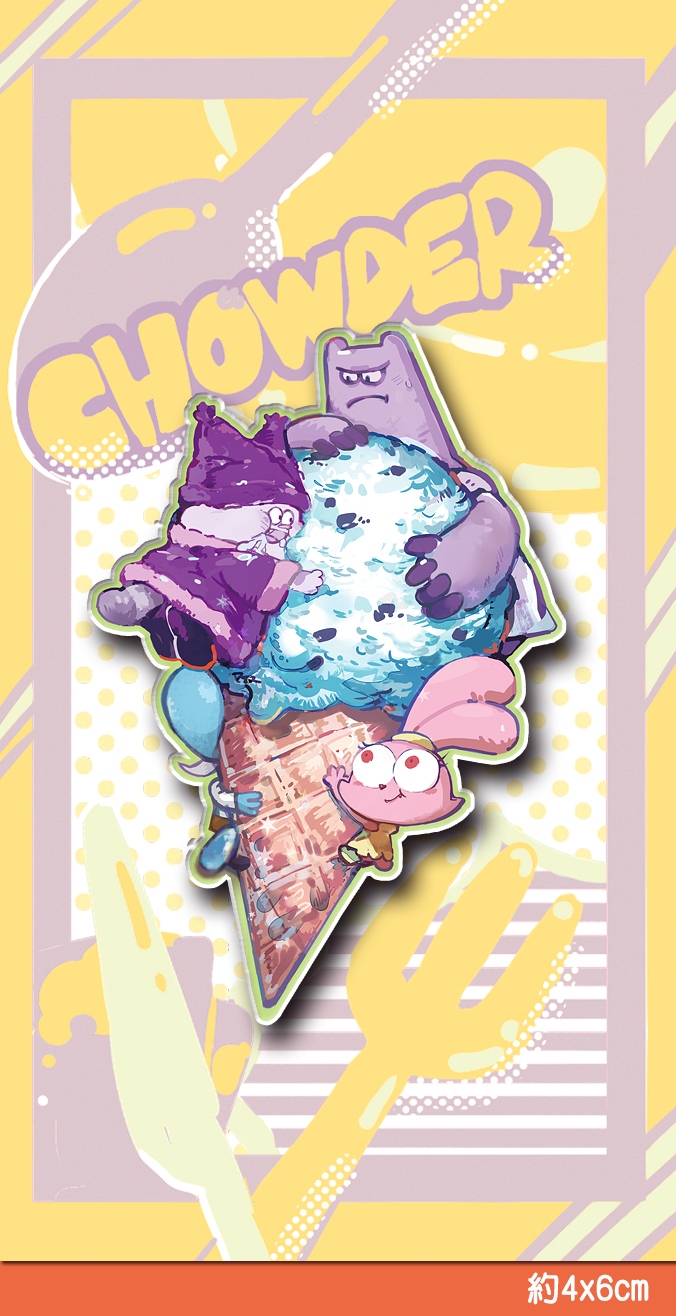Chowder 愛吃鬼巧達 不透明壓克力別針