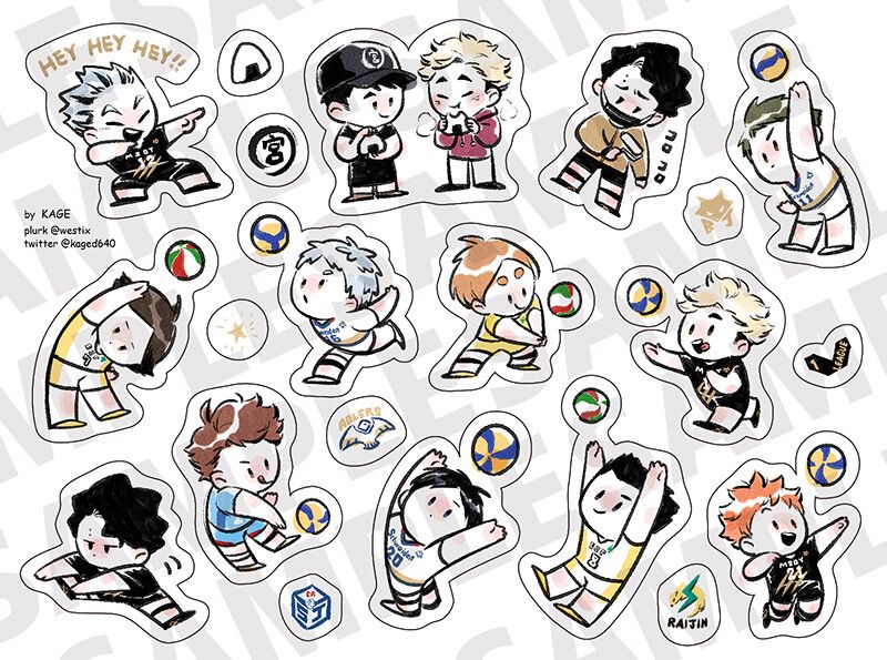HAIKYUU!! 排球少年 職業隊 透明白墨刀模貼紙