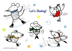 【原創貼紙】花滑老鼠-Let's Skating!