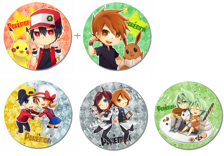 Pokemon、由乃、面麻、RO胸章