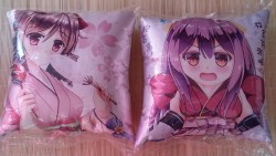 艦隊收藏 神風 Q版 & 春風 方形抱枕 (雙面不同圖樣)