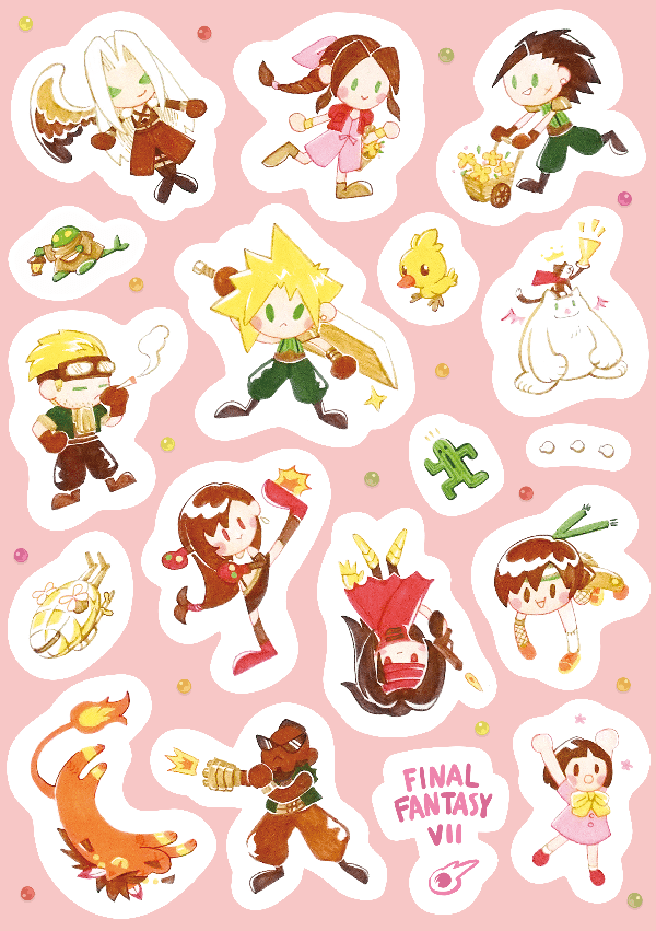 FF7 全員貼紙