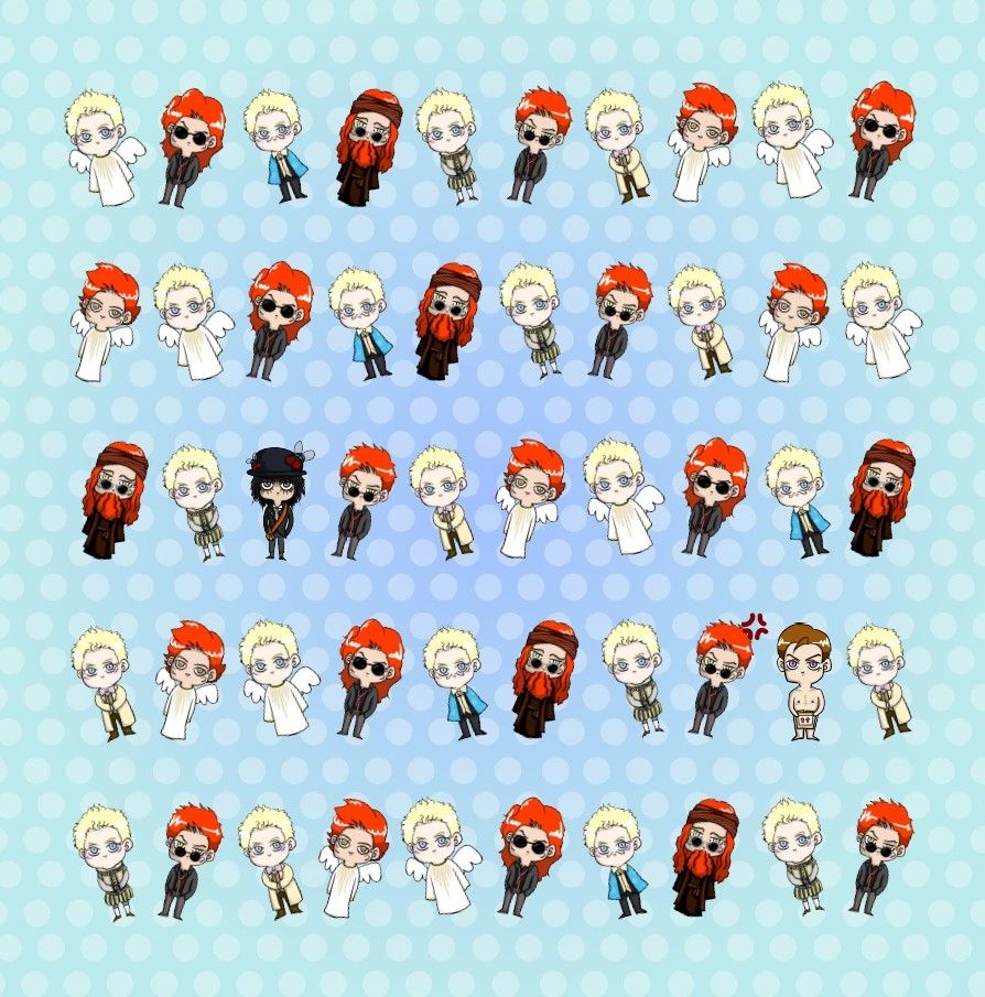 Good Omens Q版眼鏡布