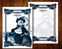 【UNDERTALE 】素描風SANS古典禮裝雙面明信片