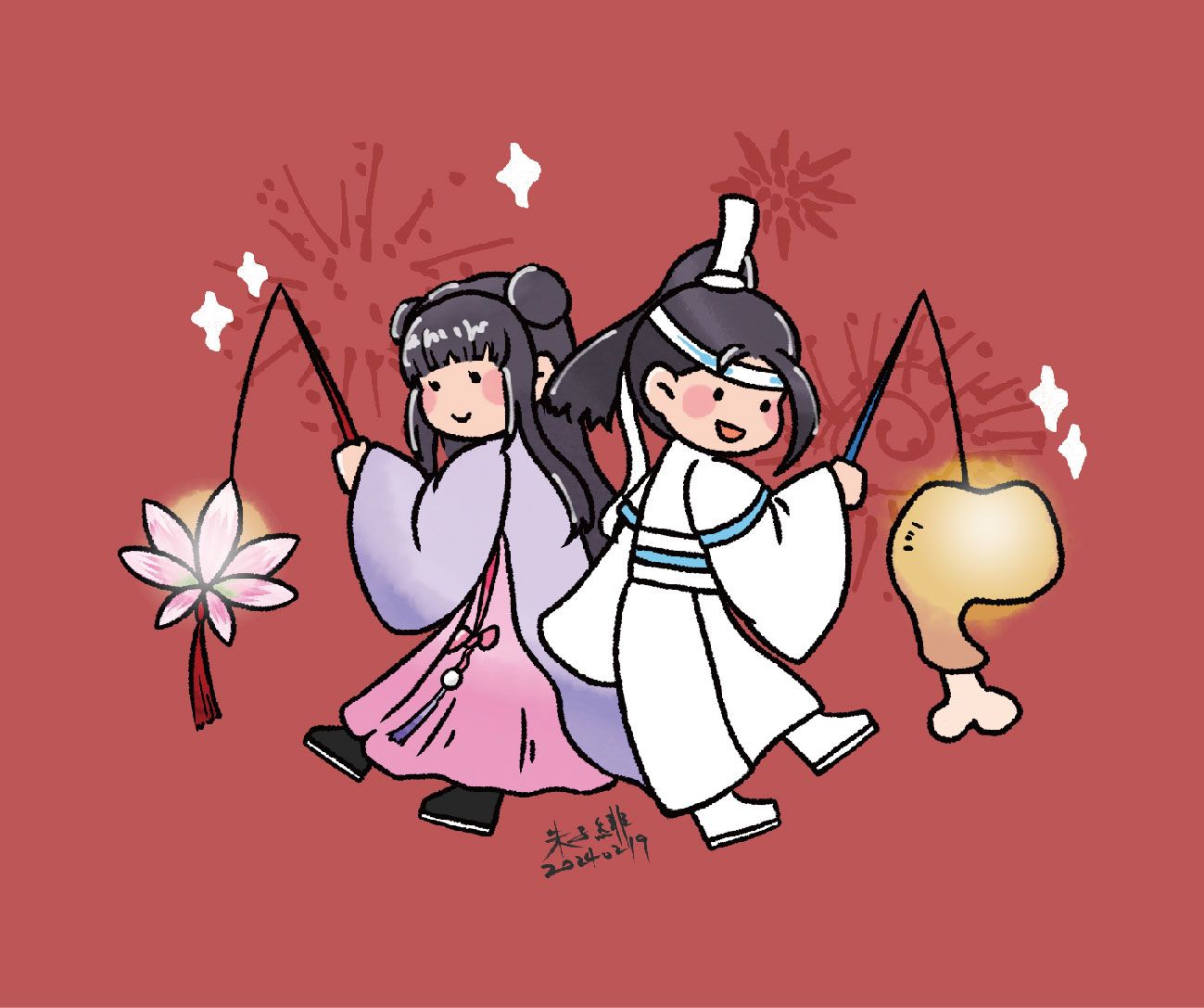 魔道祖師_師姐和景儀提燈籠