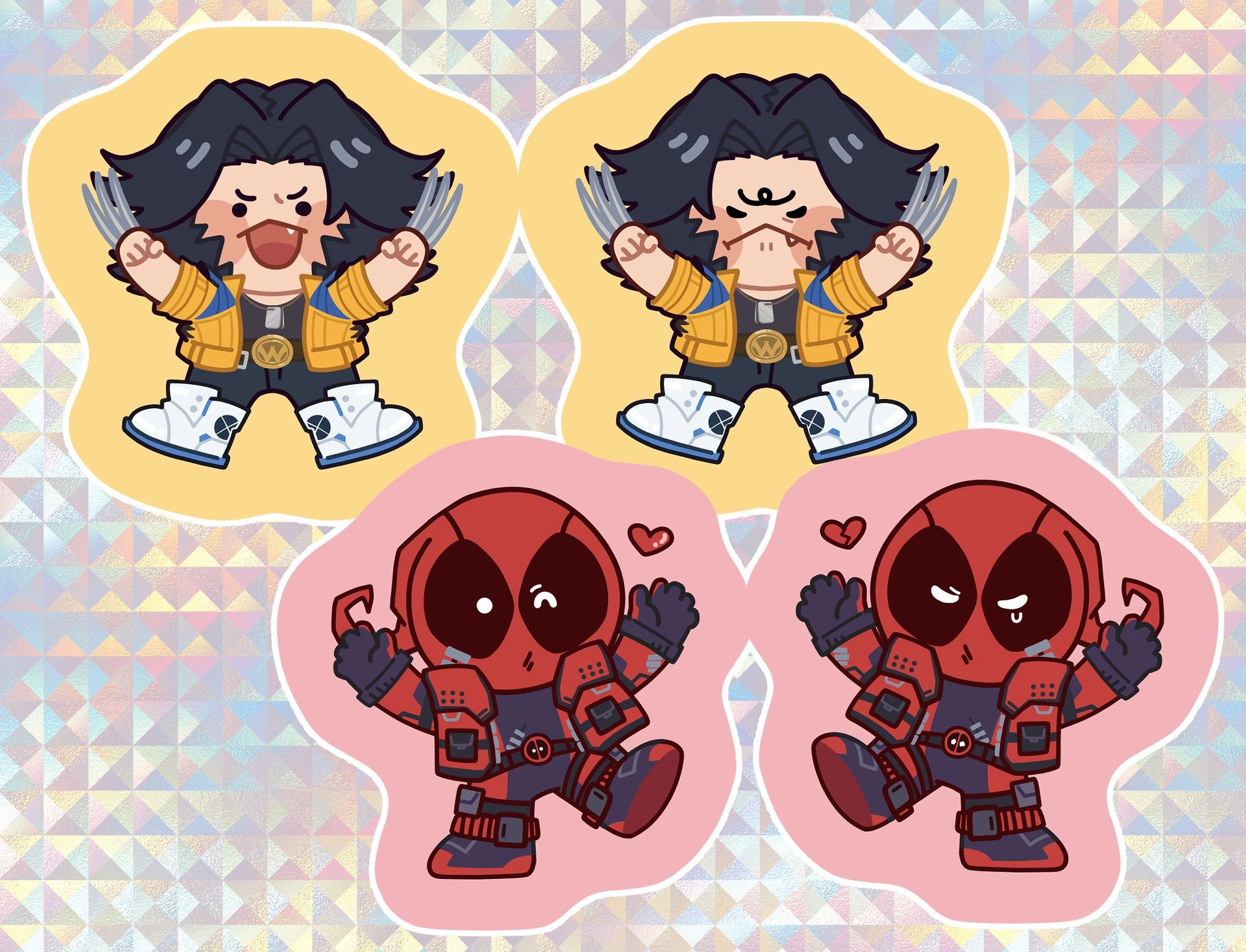 【Marvel Rivals】 死侍&amp;金鋼狼 啾啾叫小抱枕吊飾