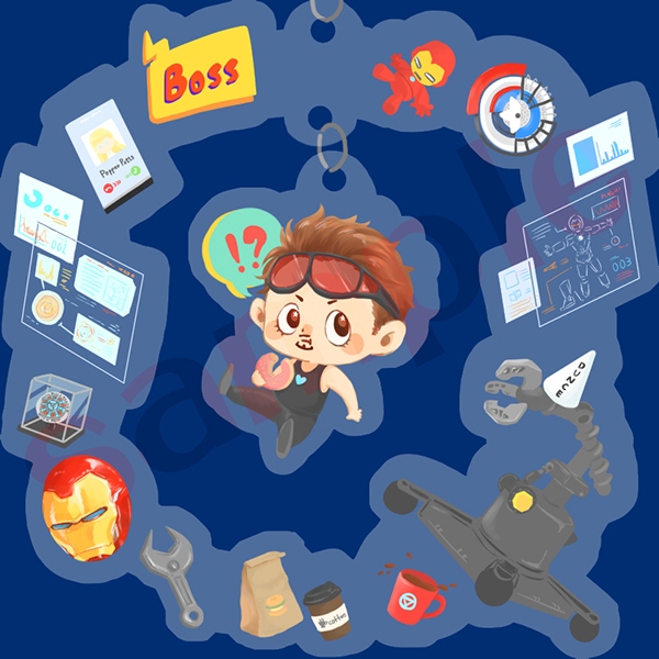 Tony Tony time to work 雙面雙層花環吊飾