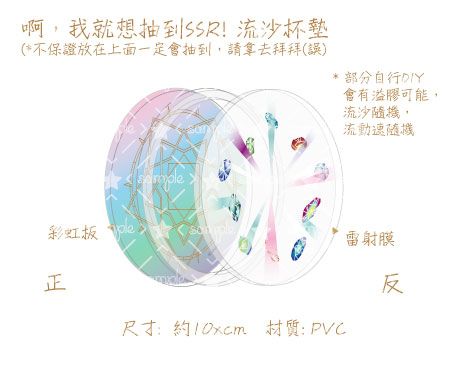 【新世界狂歡】啊，我就想抽到SSR!  壓克力流沙杯墊