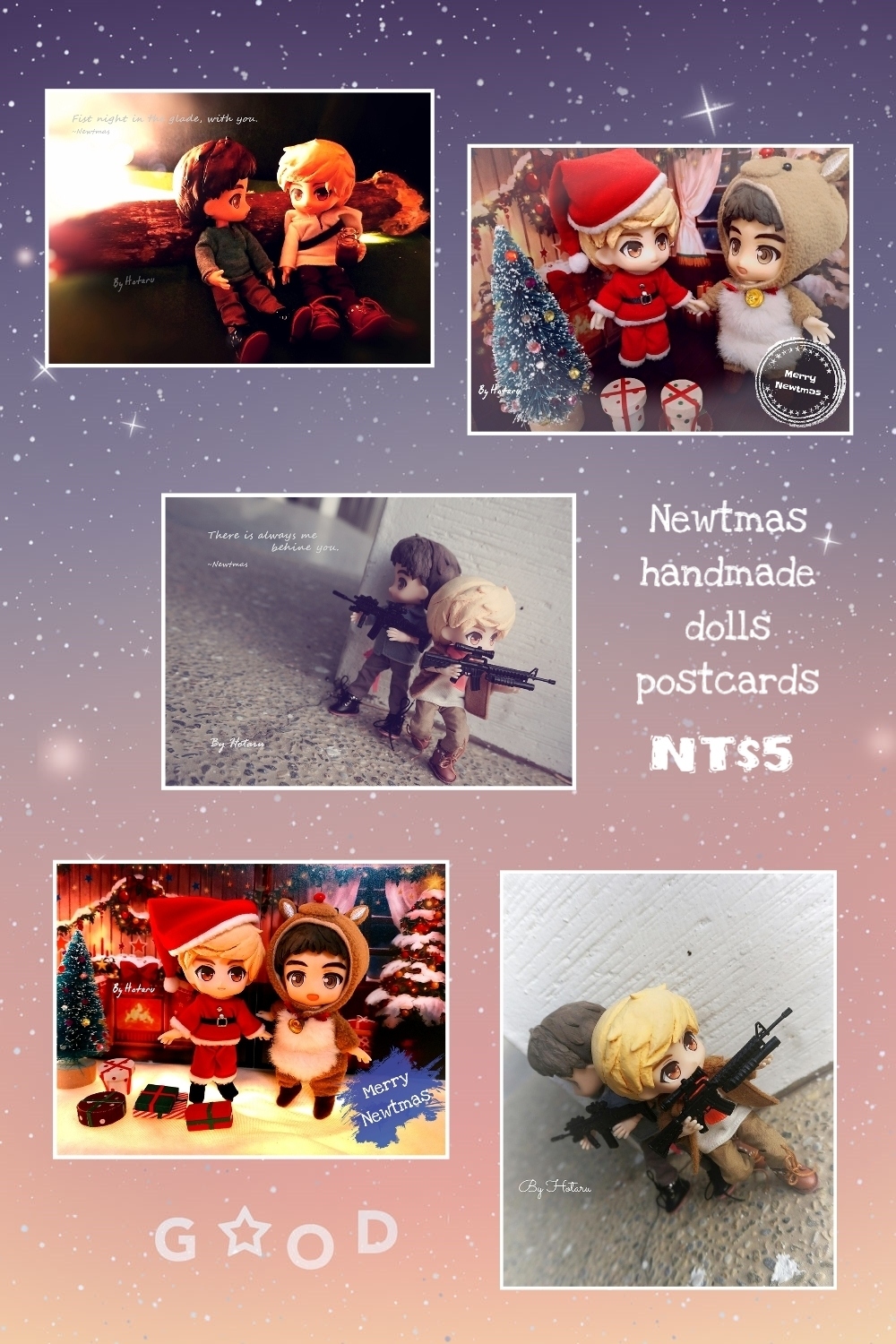 【自製Newtmas黏土娃】雙面明信片