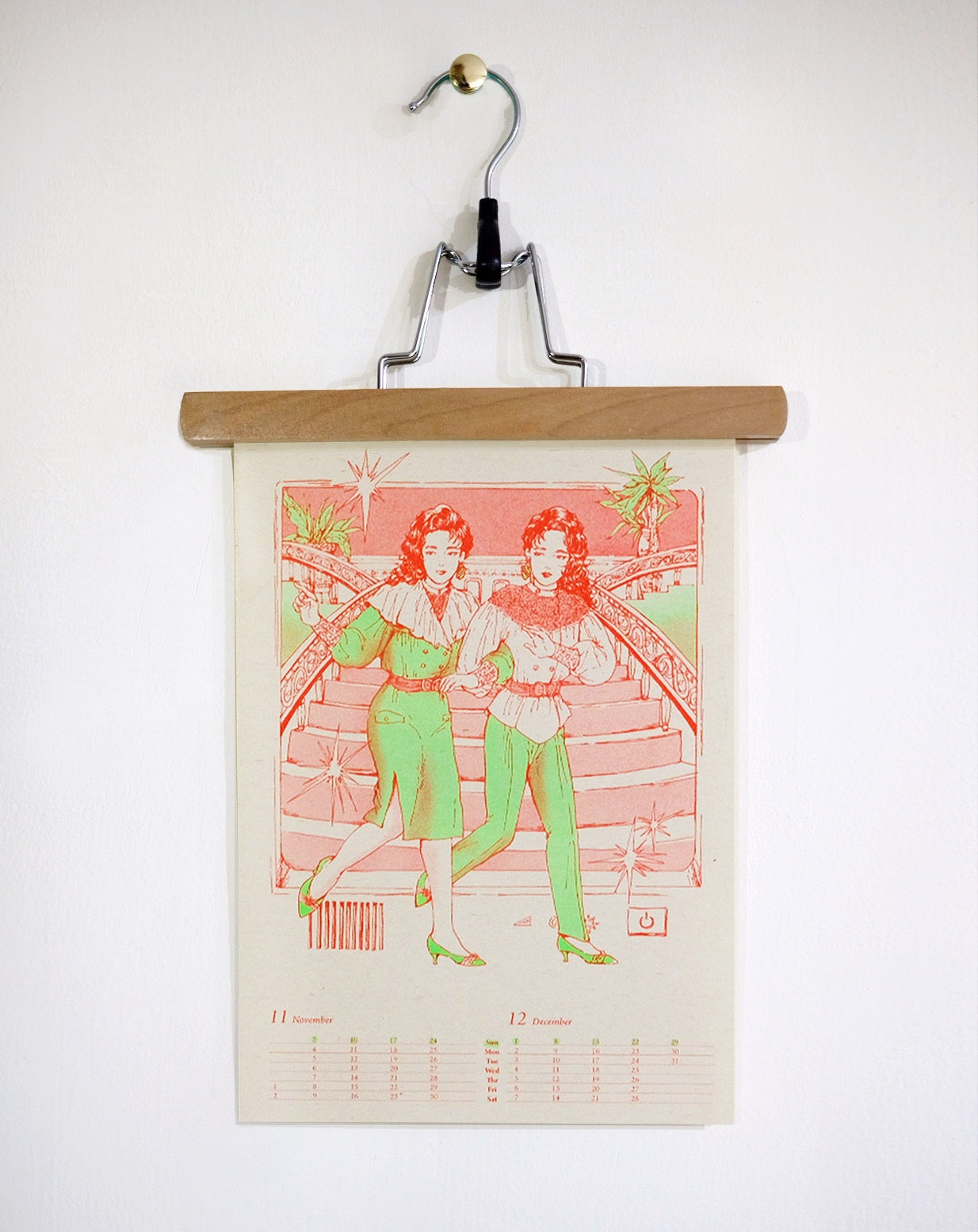 2019月曆海報/原創復古雙生/鏡像主題