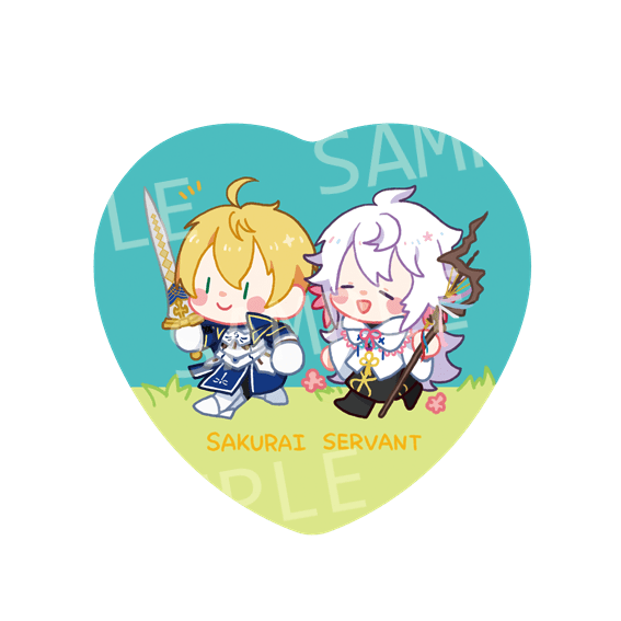 FGO 舊劍&amp;梅林 心型徽章