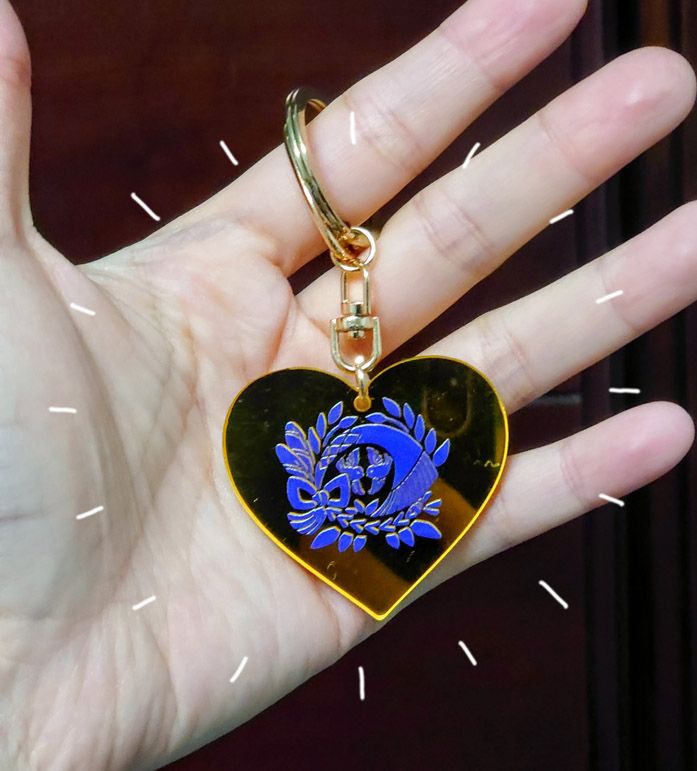 【刀劍亂舞】伊達組圖騰鏡面愛心吊飾::和手的比例