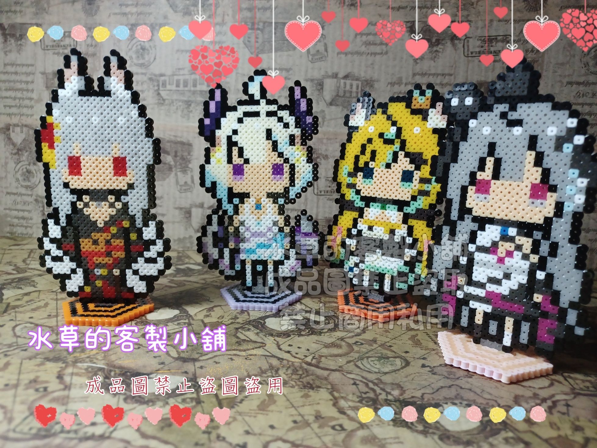 Ethyria 2.0 Nina Enna Millie Reimu 拼豆立牌