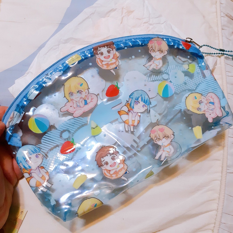 兔團透明防水弧形化妝包