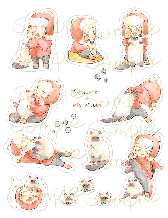 【YOI】尤拉奇卡與他的小貓貼紙