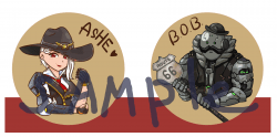 【鬥陣特攻】Ashe&B.O.B.胸章