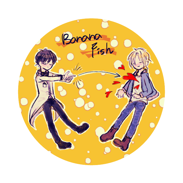 BananaFish A英 4.4cm 亮膜胸章