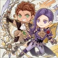 [FE風花雪月]庫羅德&洛廉茲比翼方形黑卡胸章