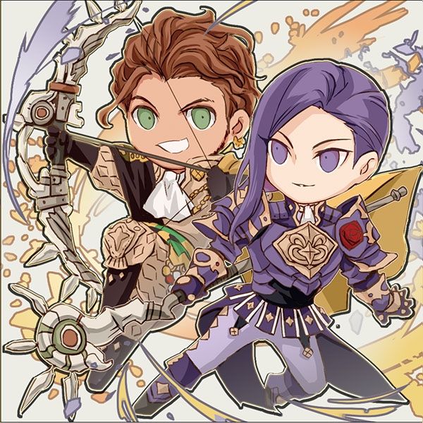 [FE風花雪月]庫羅德&洛廉茲比翼方形黑卡胸章