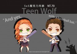 TeenWolf少年狼Stiles/Lydia透明壓克力吊飾