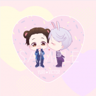 【YURI!!! on ICE】維克托&勇利 愛心胸章