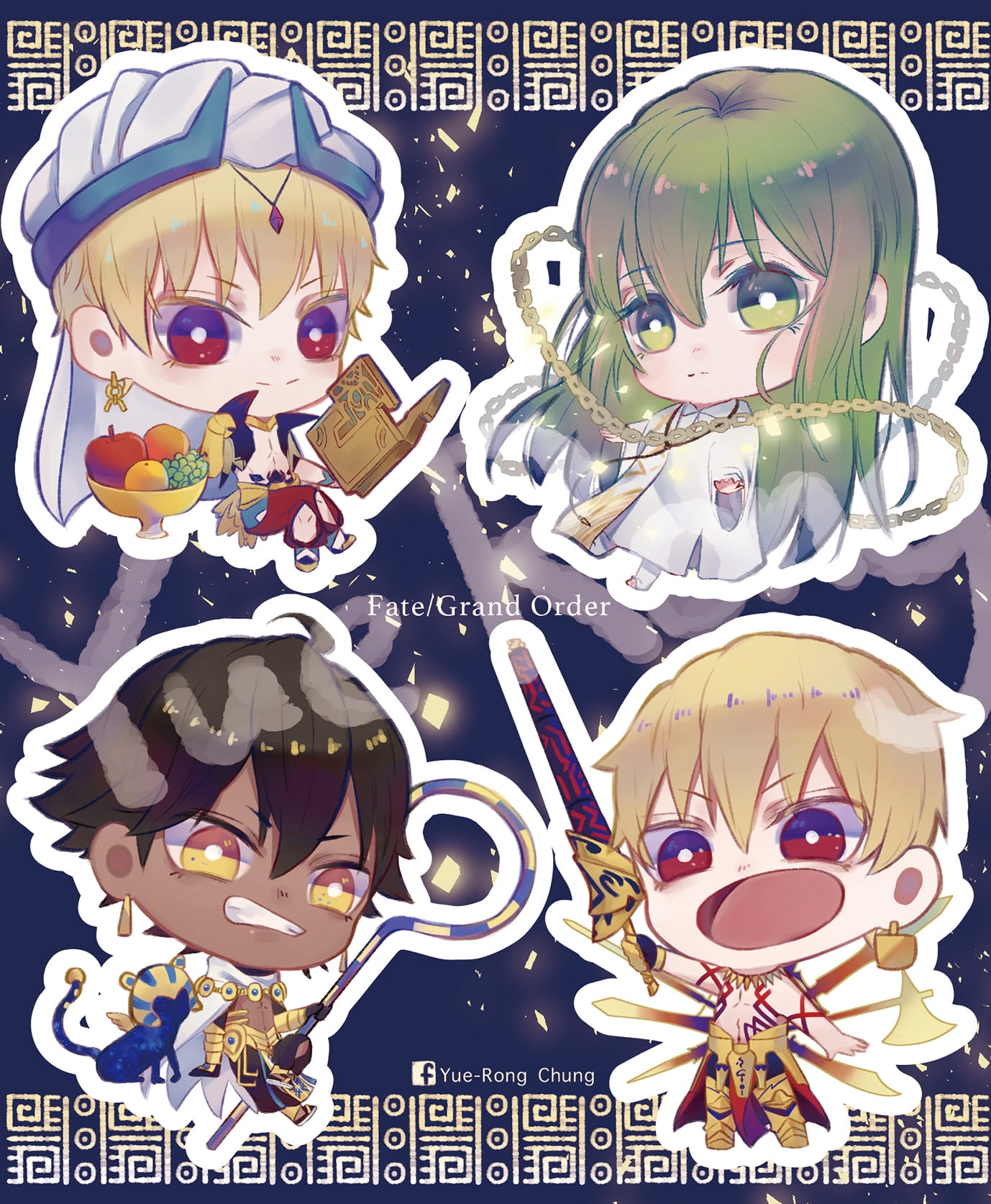 【FGO】閃閃中心Q版貼紙