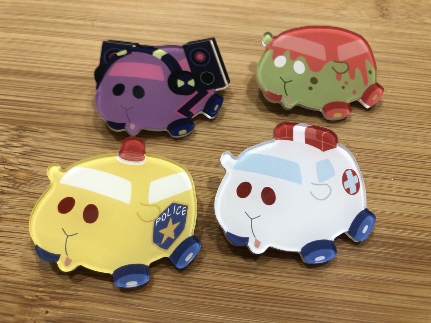 天竺鼠車車 壓克力別針