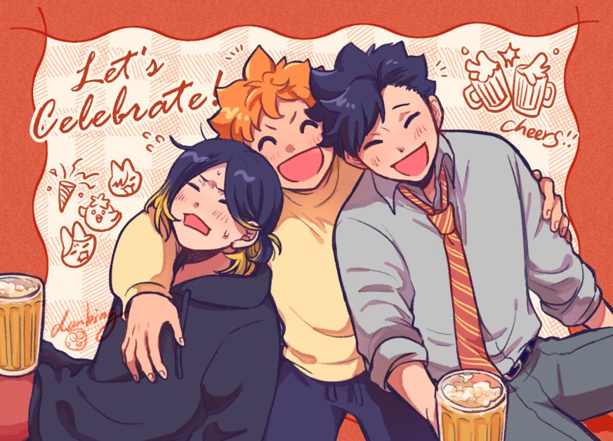 Let's celebrate! 研+日+黑 明信片