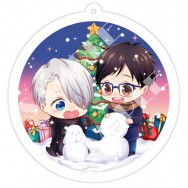 【YURI!!! on ICE】雙面透明壓克力吊飾(維克托&勇利-堆雪人款)