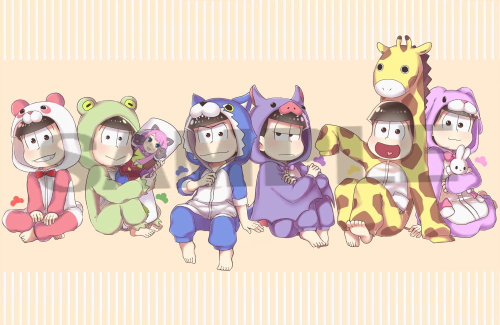 おそ松さん動物睡衣雙面透明壓克力吊飾 單售/套組