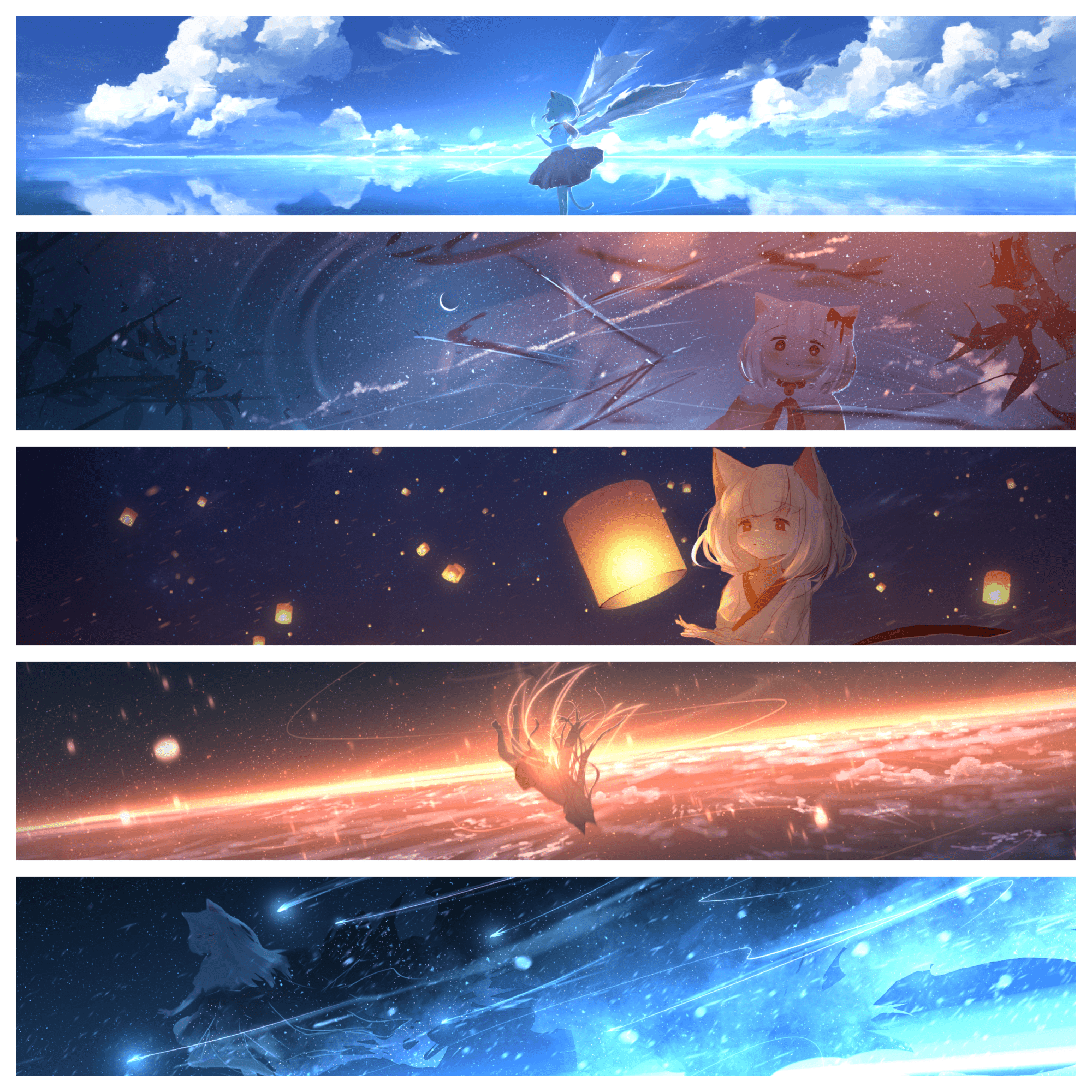 《 -Reunite- 》明信片套組（一組五款）（迫降、心燈、漣漪、躍動、Feather（限定））