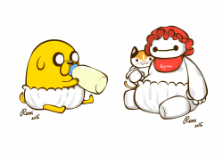【Adventure Time&BH6 】傑克寶寶&杯麵寶寶貼紙