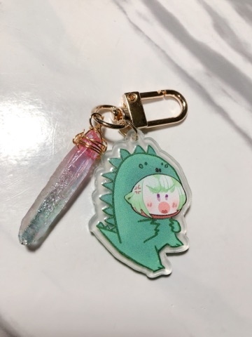 水晶里歐小恐龍吊飾